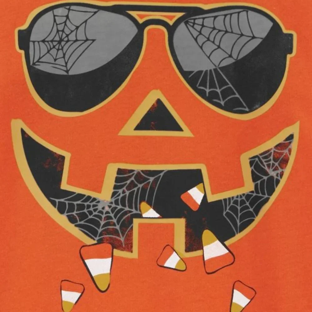 NWT Carter's Toddler Halloween Jack-O-Lantern Glow in The Dark Graphic CottonTee